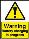 Warning battery charging in progress sign