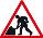 Fold Up 600mm Tri Men at work Text Vari