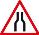 Road narrows both sides 