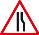 Road narrows right side 