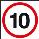 10 mph sign